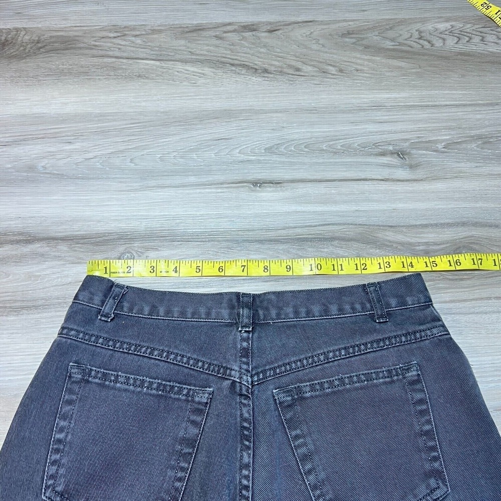 Vintage Black Jeans Womens 8 Dark Wash‎ Straight Leg Retro Boot Cut Wide Leg - Picture 6 of 7